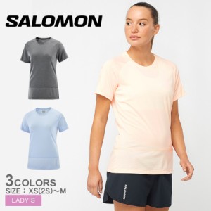 【ゆうパケット可】サロモン Tシャツ レディース クロス ラン 黒 グレー 青 SALOMON LC2046500 LC2046700 LC2046800 半袖 ランニング ト