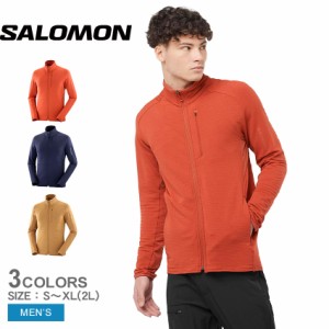 サロモン ミドルレイヤージャケット メンズ エッセンシャルライトウォーム オレンジ ネイビー 紺 イエロー 黄 SALOMON LC2111600 LC21115