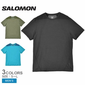 サロモン 半袖Tシャツ メンズ OUTLINE SS TEE ブラック 黒 グリーン 緑 SALOMON LC2116900 LC2234300 LC2234700 トップス クルーネック 