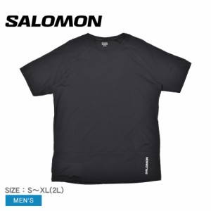 【ゆうパケット可】サロモン 半袖Tシャツ メンズ CROSS RUN SS TEE ブラック 黒 SALOMON LC1869400 トップス クルーネック 半袖 スポーテ