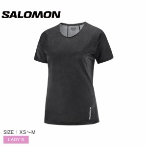 サロモン Tシャツ レディース センス エアロ SS Tシャツ W ブラック 黒 グレー SALOMON LC2045500 半袖 ランニング トレイルランニング 
