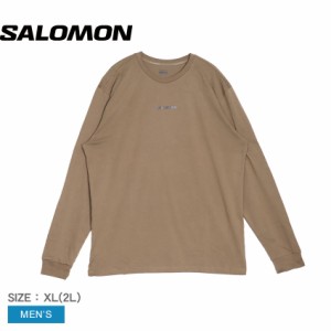 サロモン 長袖Tシャツ メンズ LOGO PERFORMANCE LS TEE ブラウン 茶 SALOMON LC2246200 トップス クルーネック カジュアル アウトドア レ