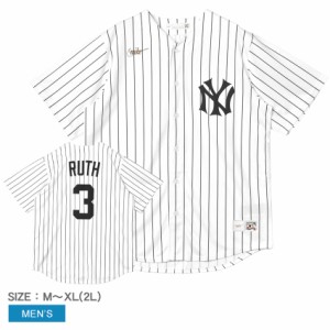 ナイキ ユニフォームシャツ メンズ OFFICIAL COOPERSTOWN NN SHORT SLEEVE JERSEY ホワイト 白 NIKE C267-WN15 ベーブ・ルース ニューヨ