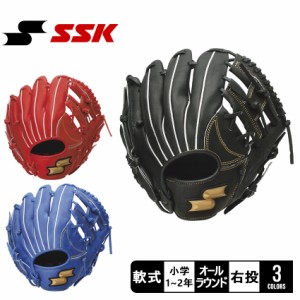 エスエスケイ グローブ キッズ 少年軟式ウインドリームオールラウンド用 ブラック 黒 オレンジ SSK WJG124 野球 ベースボール グラブ グ