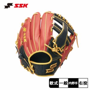 エスエスケイ グローブ 大人 一般 軟式 プロエッジ 内野手用 限定モデル ブラック 黒 オレンジ SSK PEN84423AL 野球 ベースボール グラブ