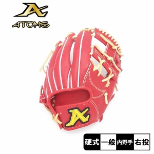 アトムズ グローブ 大人 一般 硬式 グローバルライン 内野手用 レッド 赤 オレンジ ATOMS AGL-029 野球 ベースボール グラブ グローブ 硬