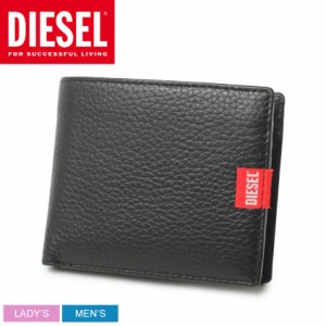 ディーゼル 二つ折り財布 レディース メンズ BI FOLD COIN S ブラック 黒 DIESEL X09358 PR013 財布 コインケース 小銭入れ 小物 本革 レ