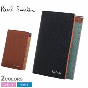 【ゆうパケット可】ポール スミス カードケース レディース メンズ WALLET CC STRAW ブラック 黒 ブラウン PAUL SMITH 4774-FSTRGS 本革 