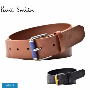 ポール スミス ベルト メンズ ロゴエンボス レザーベルト ブラック 黒 ブラウン 茶 PAUL SMITH 6994-HEMBOS 本革 レザー ブランド おしゃ