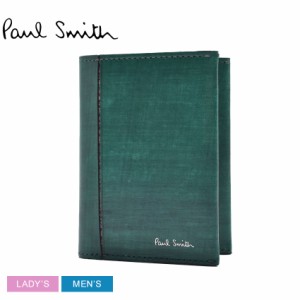 ポール スミス 財布 レディース メンズ BILLFOLD WALLET グリーン 緑 PAUL SMITH M1A-7511-KBRUSH 本革 ブランド プレゼント 二つ折り 贈