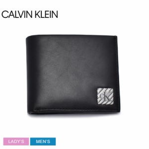 カルバンクライン 二つ折り財布 レディース メンズ ロゴ ハードウェア BIFOLD W コイン ブラック 黒 CALVIN KLEIN K50K510140 ユニセック
