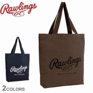 ローリングス トートバッグ レディース メンズ 帆布トートバッグL 27L ネイビー 紺 シルバー ブラウン ブラック 黒 Rawlings EBP13F08 野