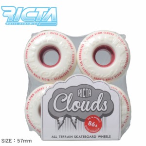 RICTA リクタ 57mm クラウドウィール レッド 86A 22222039 スケボ カスタム ストリート