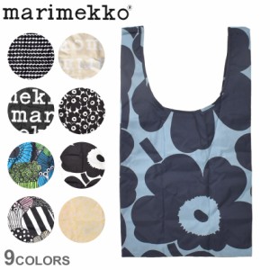 【ゆうパケット可】マリメッコ エコバッグ ブラック 黒 ホワイト 白 MARIMEKKO マルシェバッグ ロゴ 丸 水玉 北欧 ブランド 花柄 ウニッ