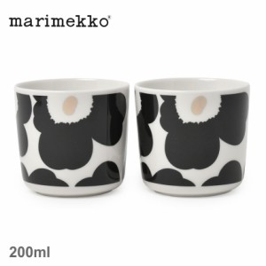 マリメッコ 食器 Unikko コーヒーカップセット 200ml ブラック 黒 ホワイト 白 MARIMEKKO 72780 雑貨 キッチン ブランド 北欧 おしゃれ 
