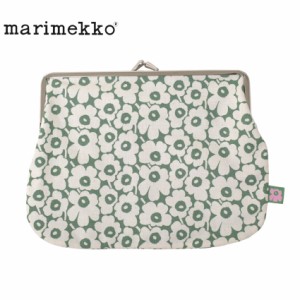 【ゆうパケット可】マリメッコ ポーチ Unikko 60th がま口ポーチ グリーン 緑 MARIMEKKO 73078 小物入れ メイクポーチ 化粧 財布 ケース 