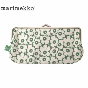 【ゆうパケット可】マリメッコ ポーチ Unikko 60th がま口 グリーン 緑 MARIMEKKO 73077 小物入れ メイク 化粧 がま口 財布 ペンケース 