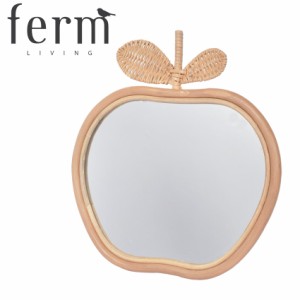 ファーム リビング 鏡 Apple Mirror ベージュ ブラウン 茶 ferm LIVING 1104263955 ミラー かがみ 壁掛け 立て掛け ラタン 北欧 北欧雑貨