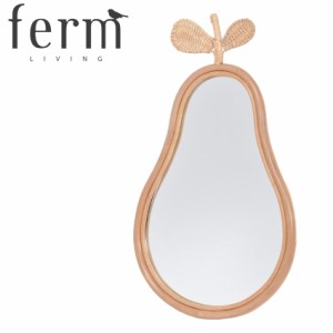 ファーム リビング 鏡 Pear Mirror ベージュ ブラウン 茶 ferm LIVING 1104263954 ミラー かがみ 壁掛け 立て掛け ラタン 北欧 北欧雑貨 