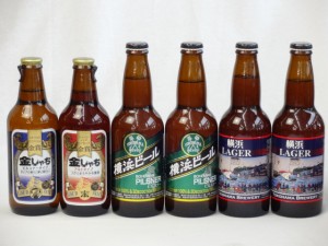 クラフトビールパーティ6本セット 金しゃちピルスナー330ml　金しゃちアルト330ml　　横浜ラガー330ml×2本 　横浜ビールピルスナー330ml