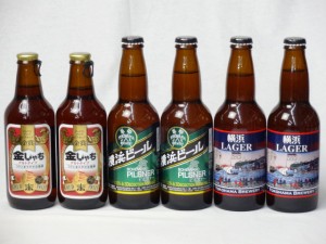 クラフトビールパーティ6本セット　金しゃちアルト330ml×2本　横浜ラガー330ml×2本　横浜ビールピルスナー330ml×2本