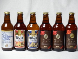 クラフトビールパーティ6本セット　プラチナエール330ml　金しゃちピルスナー330ml　金しゃちアルト330ml　IPA感謝ビール330ml×3本