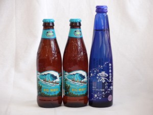 クラフトビールパーティ3本セット　ハワイコナビール(ビッグウェーブ・ゴールデンエール355ml×2)日本酒スパークリング清酒(澪300ml)