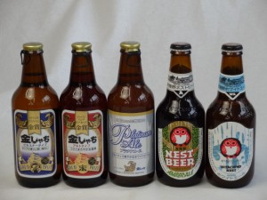 クラフトビールパーティ5本セット　プラチナエール330ml　金しゃちピルスナー330ml　金しゃちアルト330ml　常陸野ネストアンバーエール33