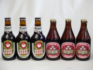 クラフトビールパーティ6本セット常陸野ネストアンバーエール330ml×3　ミツボシビール　ウィンナスタイルラガー330ml×3