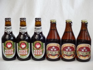 クラフトビールパーティ6本セット常陸野ネストアンバーエール330ml×3　ミツボシビール　ペールエール330ml×3　