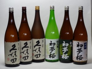 特選日本酒セット 久保田(新潟） 初夢桜(愛知）スペシャル6本セット(萬寿 千寿 百寿）（純米吟醸 純米 金印）1800ｍｌ×6