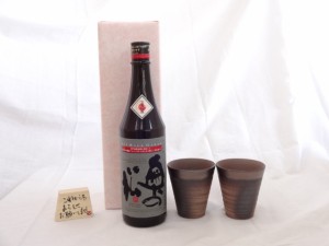 贈り物ギフトセット 榮田 清峰作直筆メッセージ木片付ペアカップセット(陶芸作家安藤嘉規作 日本製萬古焼き) 日本酒 奥の松　全米吟醸  