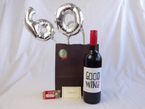 還暦シルバーバルーン60贈り物セット　GOODWINe　カベルネ＆シラーズ　赤750ml（オーストラリア） メッセージカード付