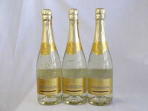 3セット マンズ ゴールド スパークリングワイン 金箔入りワイン 白 やや甘口 11% 720ml×3本 