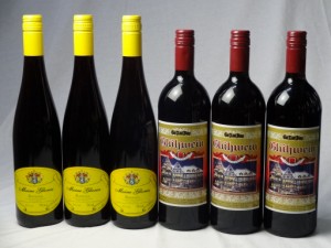 ドイツワイン6本セット ゲートロイトハウス グリューワイン(赤ワイン)1000ml×3本　赤ワイン3本750ml 