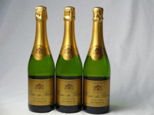 フランススパークリング白ワイン3本セット デュック ド パリ ドミセック(やや甘口) 750ml×3本