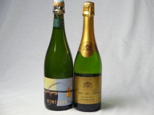 甘口・辛口スパークリング白ワインセット(スペイン フランス) 750ml×2本