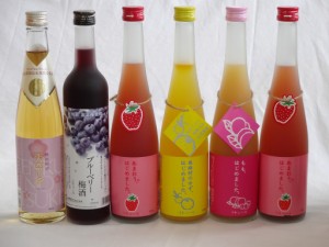 果実リキュール6本セット 紀州産 南高梅使用ブルーベリー梅酒 500ml（和歌山）・天空の月 メモリエ（大分県） 500ml ・