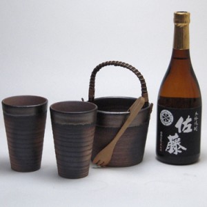 豪華酒器セット陶芸作家　安藤嘉規作（本格芋焼酎　佐藤　黒720ｍｌ）焼酎ギフト