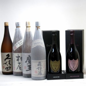 セレクションSAKE史上最強福袋6本セット(久保田萬寿1800ml 芋焼酎魔王1800ml 芋焼酎森伊蔵1800ml 芋焼酎村尾1800ml ドン ペリニヨン ロゼ