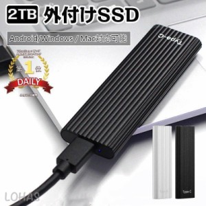 SSD 外付け 外付けSSD ポータブルSSD 2TB TYPE-C PC タブレット 防滴防塵 USB3.1対応 静音 耐衝撃 Android/Windows/Mac対応 軽量