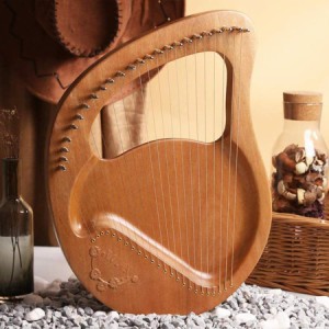 木製ライアーハープ 弦 金属弦 竪琴ハープ 弦楽器 ハープ 楽器初心者向け 心癒され音色 入門楽器 操作簡単 付き 子供 ギフト子供用 成人
