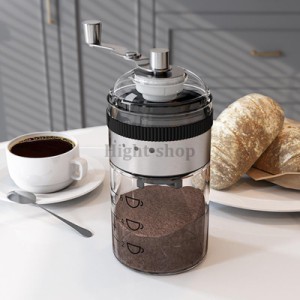 コーヒーミル 手動 手挽きコーヒーミル 豆挽き 手挽き 速研磨 コーヒー豆 透明コーヒー粉倉 小型コーヒーミル coffee カフェ 折りたたみ