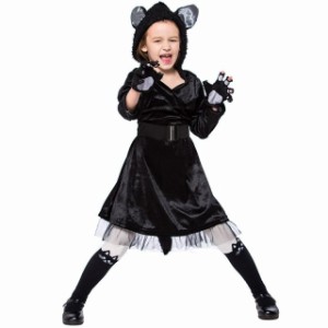ハロウィン 衣装 子供 黒ネコ 着ぐるみ ネコ 女の子 レディース 家族お揃い キャラクター こども コスプレ衣装 ハロウイン 衣装 子供