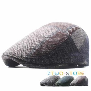 帽子 メンズ メルトン 春冬 ハンチング帽 ウール混 帽子 サイズ調整可 40代 50代 60代 防寒