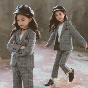 子供スーツ フォーマル 卒業式 パンツスーツ 女の子 卒業服 子供服 セットアップ キッズ 2点セット 入学式 可愛い 通学着