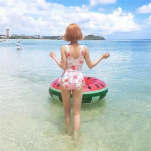 水着レディース 体型カバー 水着 ワンピース型 花柄 ショートパンツサロペット水着 バンドゥ 水着 韓国風 40代 可愛い スイムウェア ママ