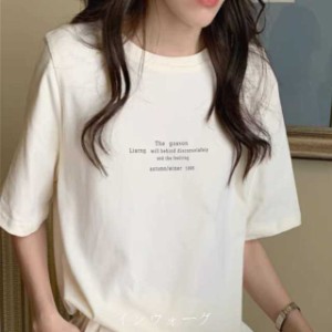 レディース トップス Tシャツ 半袖 ストレート ストリート 薄手 かわいい 大人可愛い きれいめ シンプル カジュアル おしゃれ かっこいい