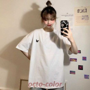 Tシャツ 夏 レディース 半袖Tシャツ ゆったりTシャツ カットソー 半袖 トップス サマーTシャツ カジュアル お洒落 ロゴ プリント ホワイ