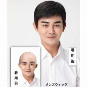 フルウィッグ メンズウィッグ かつら 男性用 ショート 脱毛症対策 人毛 カツラ つむじ 自然黒 短い 通気性 鬘 普段使い イメチェン お父